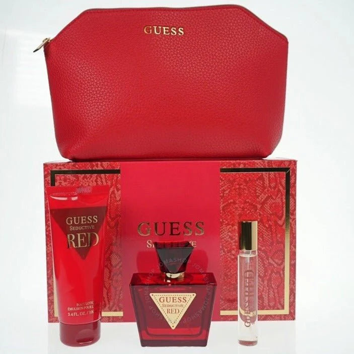 Guess Seductive Red For Women Set Edt 75ml + Edt 15ml + Bl 100ml + Pouch