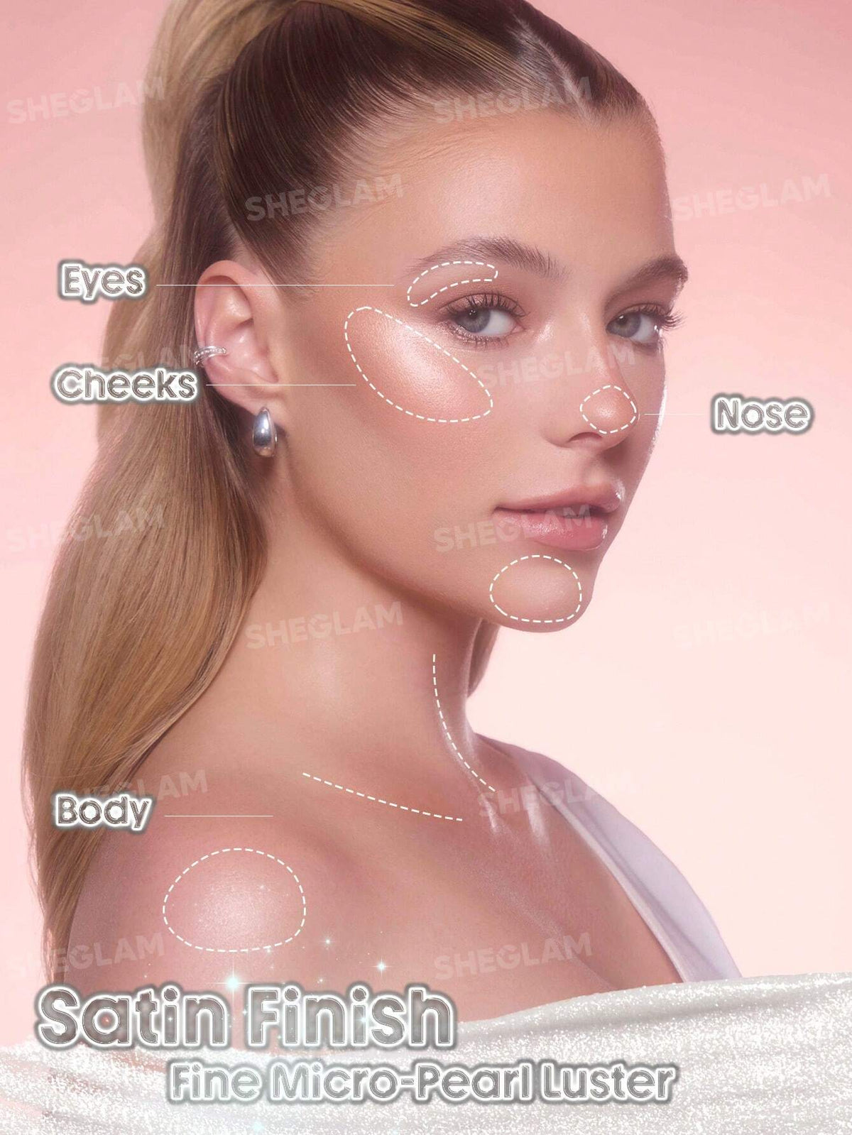 Sheglam Buttery Bling Highlight Stick-Pink Satin