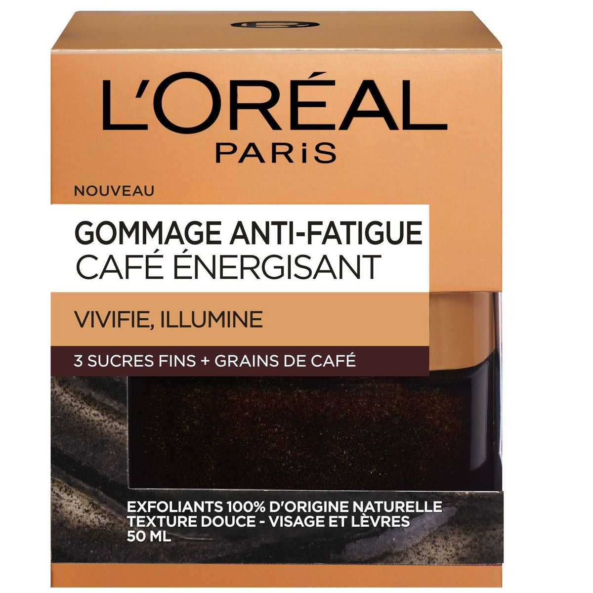 l'oreal paris nouveau gommage anti-fatigue cafe energisant 50ml