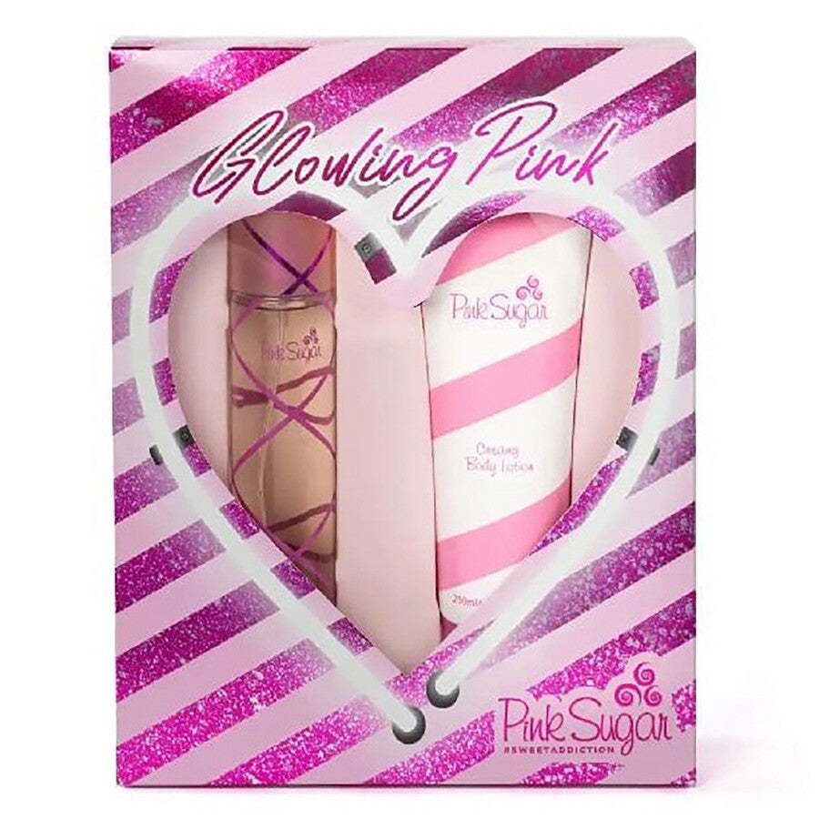 Aquolina Pink Sugar Glowing Pink Sweet Addiction Set EDT 100ML+BL 250ML