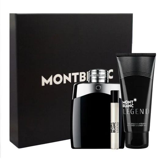 Mont Blanc Legend EDT Set For Men EDT 100ML+Mini Travel 7.5ML+Shower Gel