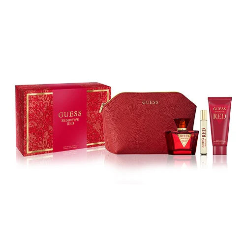 Guess Seductive Red For Women Set Edt 75ml + Edt 15ml + Bl 100ml + Pouch