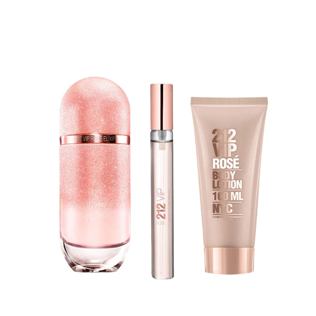 Carolina Herrera 212 Vip Rose Elixir (EDP 80ML+EDP 10ML+BL 100ML)