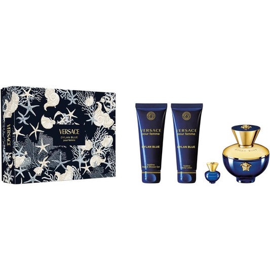 Versace Pour Femme Dylan Blue SET (EDP 100ML+EDP 5ML+BL 100ML+SG 100ML)