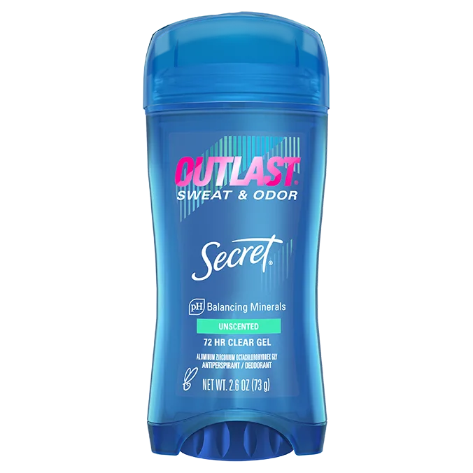 Secret Outlast Sweat&Odor Unscented 72Hr Clear Gel