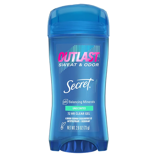 Secret Outlast Sweat&Odor Unscented 72Hr Clear Gel